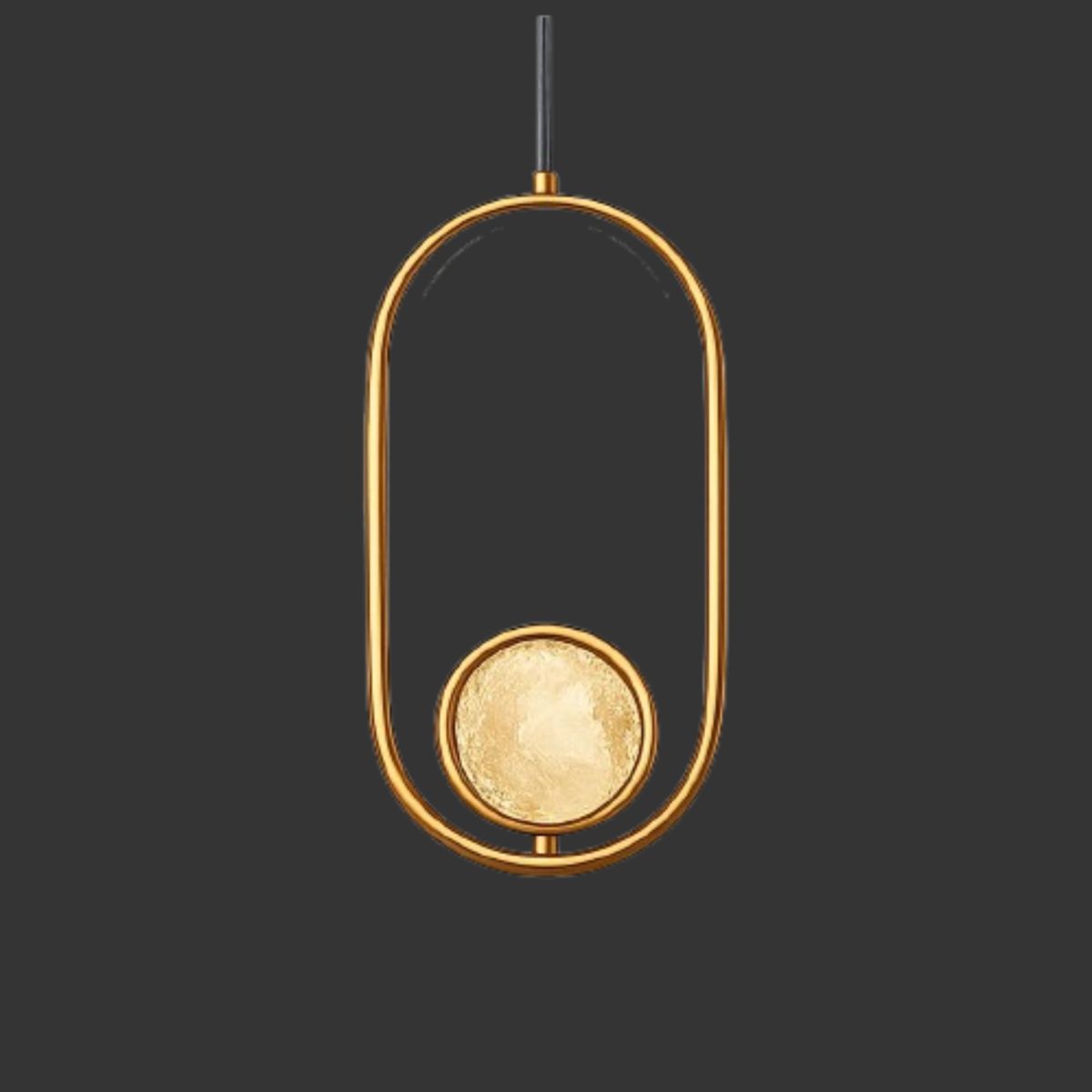 Modern Oval Gold Crystal Pendant Light 