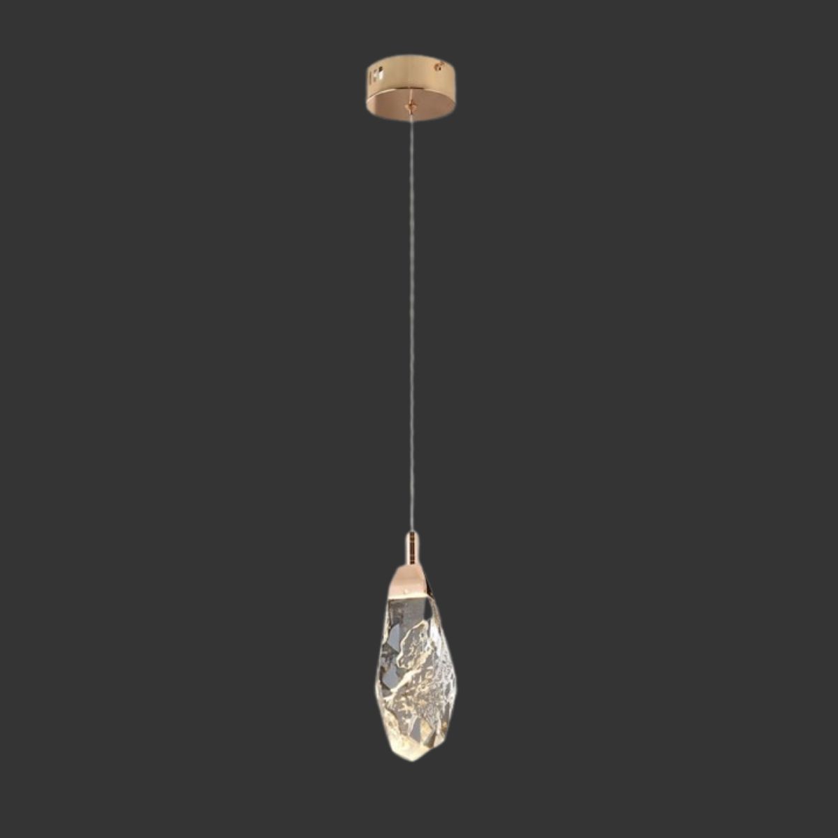 Faceted Crystal LED Pendant Light – Gold Finish 
